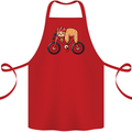 Cycling Sleeping Sloth Bicycle Cyclist Cotton Apron 100% Organic Red