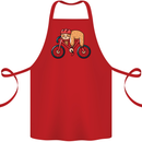 Cycling Sleeping Sloth Bicycle Cyclist Cotton Apron 100% Organic Red