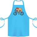 Cycling Sleeping Sloth Bicycle Cyclist Cotton Apron 100% Organic Turquoise