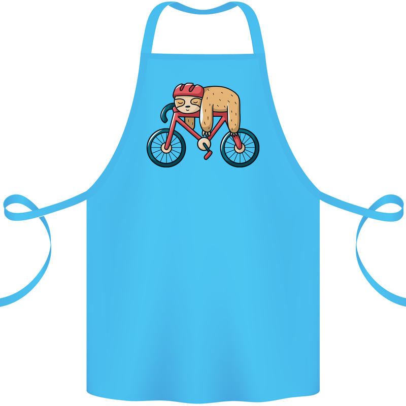 Cycling Sleeping Sloth Bicycle Cyclist Cotton Apron 100% Organic Turquoise