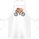 Cycling Sleeping Sloth Bicycle Cyclist Cotton Apron 100% Organic White