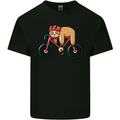 Cycling Sleeping Sloth Bicycle Cyclist Kids T-Shirt Childrens Black