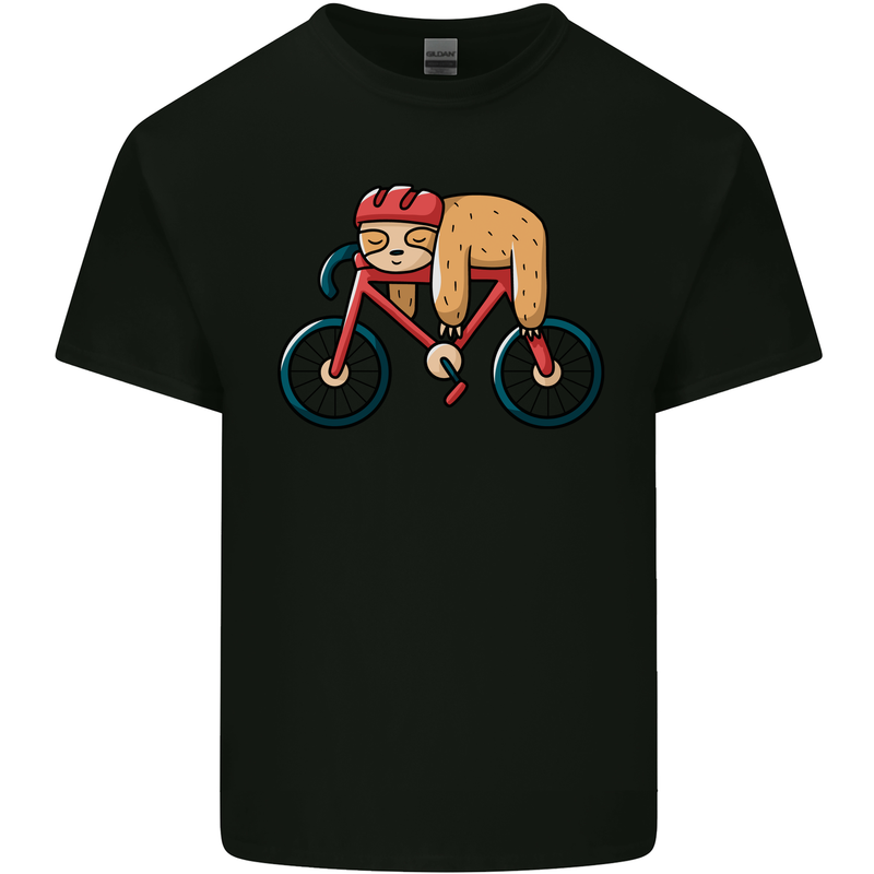 Cycling Sleeping Sloth Bicycle Cyclist Kids T-Shirt Childrens Black