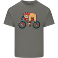 Cycling Sleeping Sloth Bicycle Cyclist Kids T-Shirt Childrens Charcoal