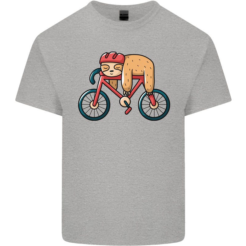 Cycling Sleeping Sloth Bicycle Cyclist Kids T-Shirt Childrens Sports Grey