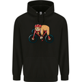 Cycling Sleeping Sloth Bicycle Cyclist Mens 80% Cotton Hoodie Black