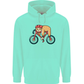 Cycling Sleeping Sloth Bicycle Cyclist Mens 80% Cotton Hoodie Peppermint