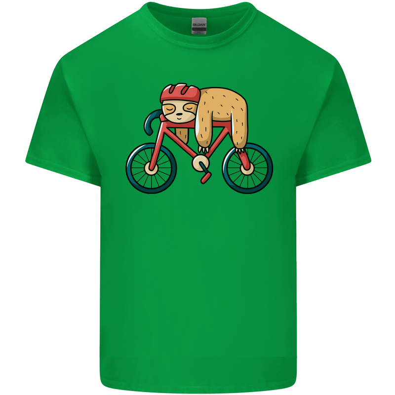 Cycling Sleeping Sloth Bicycle Cyclist Mens Cotton T-Shirt Tee Top Irish Green