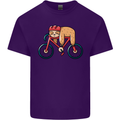 Cycling Sleeping Sloth Bicycle Cyclist Mens Cotton T-Shirt Tee Top Purple