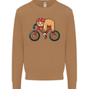 Cycling Sleeping Sloth Bicycle Cyclist Mens Sweatshirt Jumper Caramel Latte