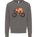 Cycling Sleeping Sloth Bicycle Cyclist Mens Sweatshirt Jumper Charcoal