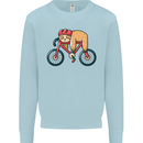 Cycling Sleeping Sloth Bicycle Cyclist Mens Sweatshirt Jumper Light Blue