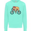 Cycling Sleeping Sloth Bicycle Cyclist Mens Sweatshirt Jumper Peppermint