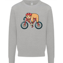 Cycling Sleeping Sloth Bicycle Cyclist Mens Sweatshirt Jumper Sports Grey