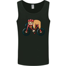 Cycling Sleeping Sloth Bicycle Cyclist Mens Vest Tank Top Black
