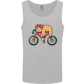 Cycling Sleeping Sloth Bicycle Cyclist Mens Vest Tank Top Sports Grey