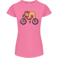 Cycling Sleeping Sloth Bicycle Cyclist Womens Petite Cut T-Shirt Azalea
