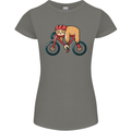 Cycling Sleeping Sloth Bicycle Cyclist Womens Petite Cut T-Shirt Charcoal
