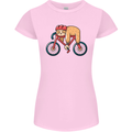 Cycling Sleeping Sloth Bicycle Cyclist Womens Petite Cut T-Shirt Light Pink