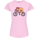 Cycling Sleeping Sloth Bicycle Cyclist Womens Petite Cut T-Shirt Light Pink