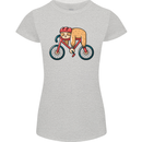 Cycling Sleeping Sloth Bicycle Cyclist Womens Petite Cut T-Shirt Sports Grey