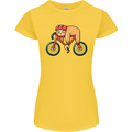 Cycling Sleeping Sloth Bicycle Cyclist Womens Petite Cut T-Shirt Yellow