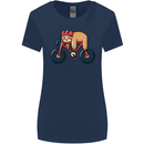 Cycling Sleeping Sloth Bicycle Cyclist Womens Wider Cut T-Shirt Navy Blue