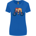 Cycling Sleeping Sloth Bicycle Cyclist Womens Wider Cut T-Shirt Royal Blue
