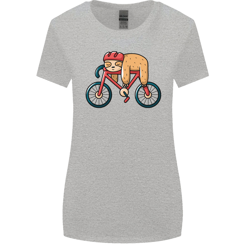 Cycling Sleeping Sloth Bicycle Cyclist Womens Wider Cut T-Shirt Sports Grey