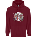 Cycling Steampunk Bicycle Bike Cyclist Childrens Kids Hoodie Maroon