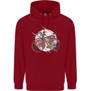 Cycling Steampunk Bicycle Bike Cyclist Childrens Kids Hoodie Red