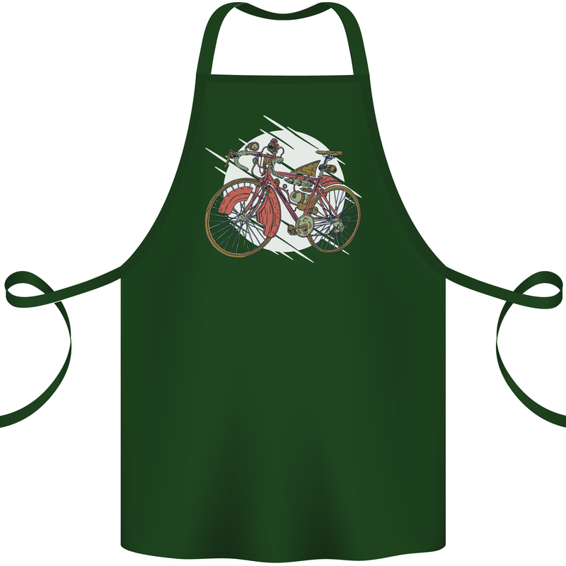 Cycling Steampunk Bicycle Bike Cyclist Cotton Apron 100% Organic Forest Green