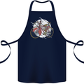 Cycling Steampunk Bicycle Bike Cyclist Cotton Apron 100% Organic Navy Blue