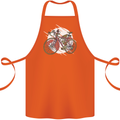 Cycling Steampunk Bicycle Bike Cyclist Cotton Apron 100% Organic Orange