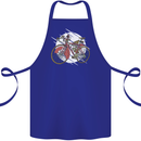 Cycling Steampunk Bicycle Bike Cyclist Cotton Apron 100% Organic Royal Blue