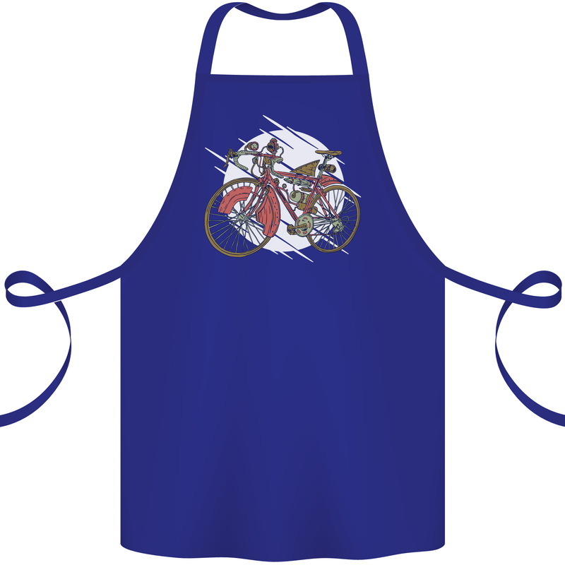 Cycling Steampunk Bicycle Bike Cyclist Cotton Apron 100% Organic Royal Blue