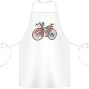 Cycling Steampunk Bicycle Bike Cyclist Cotton Apron 100% Organic White