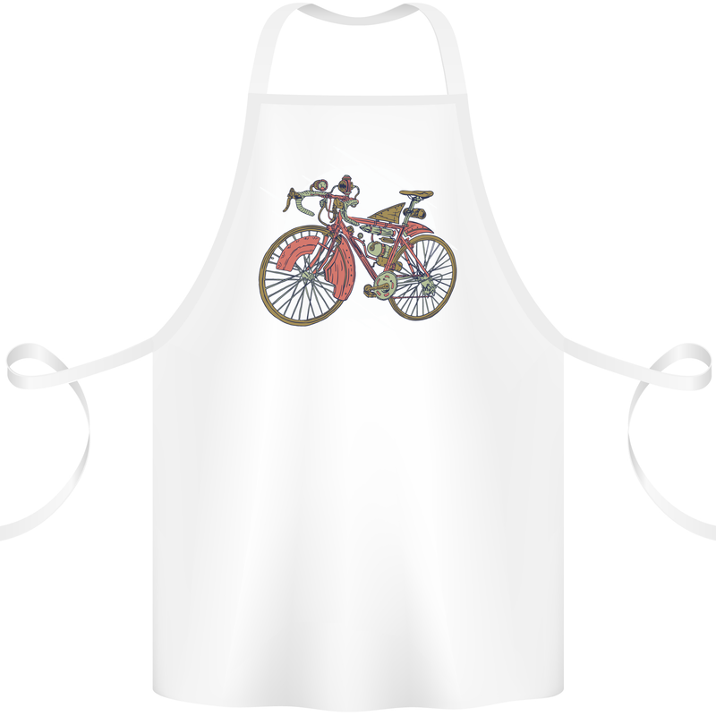 Cycling Steampunk Bicycle Bike Cyclist Cotton Apron 100% Organic White