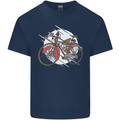 Cycling Steampunk Bicycle Bike Cyclist Kids T-Shirt Childrens Navy Blue