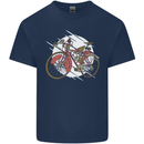 Cycling Steampunk Bicycle Bike Cyclist Kids T-Shirt Childrens Navy Blue