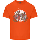 Cycling Steampunk Bicycle Bike Cyclist Kids T-Shirt Childrens Orange