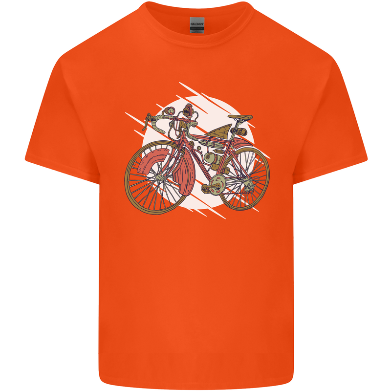 Cycling Steampunk Bicycle Bike Cyclist Kids T-Shirt Childrens Orange