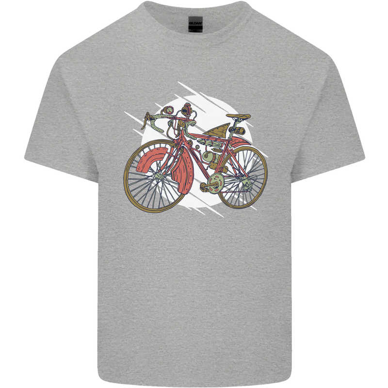 Cycling Steampunk Bicycle Bike Cyclist Kids T-Shirt Childrens Sports Grey