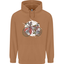 Cycling Steampunk Bicycle Bike Cyclist Mens 80% Cotton Hoodie Caramel Latte