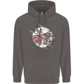 Cycling Steampunk Bicycle Bike Cyclist Mens 80% Cotton Hoodie Charcoal