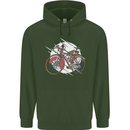 Cycling Steampunk Bicycle Bike Cyclist Mens 80% Cotton Hoodie Forest Green