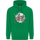 Cycling Steampunk Bicycle Bike Cyclist Mens 80% Cotton Hoodie Irish Green