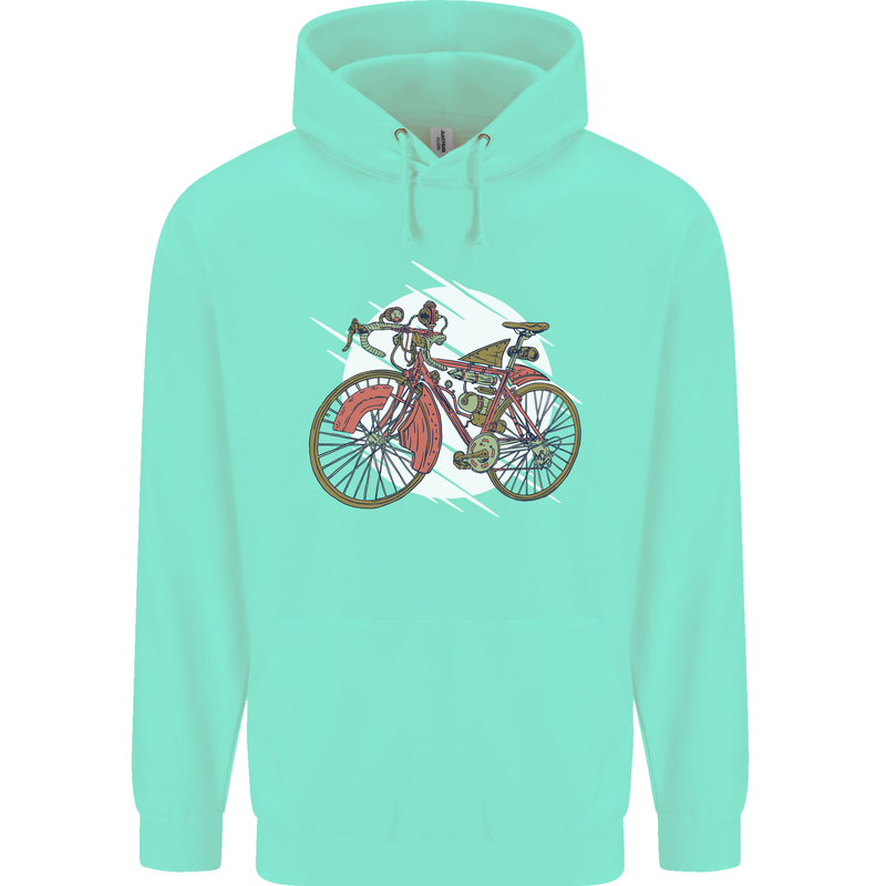 Cycling Steampunk Bicycle Bike Cyclist Mens 80% Cotton Hoodie Peppermint