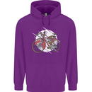 Cycling Steampunk Bicycle Bike Cyclist Mens 80% Cotton Hoodie Purple