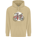 Cycling Steampunk Bicycle Bike Cyclist Mens 80% Cotton Hoodie Sand